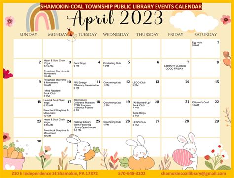 april 2023 events calendar